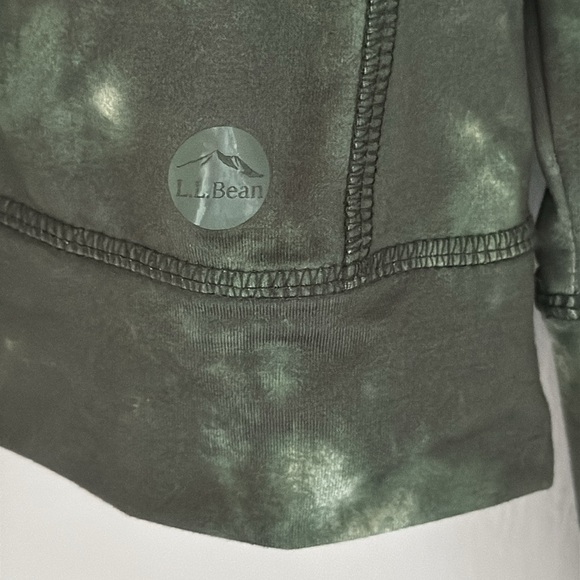 LL Bean Women's Small VentureSoft Pullover Quarter-Zip Print Sweatshirt Green - Picture 5 of 11